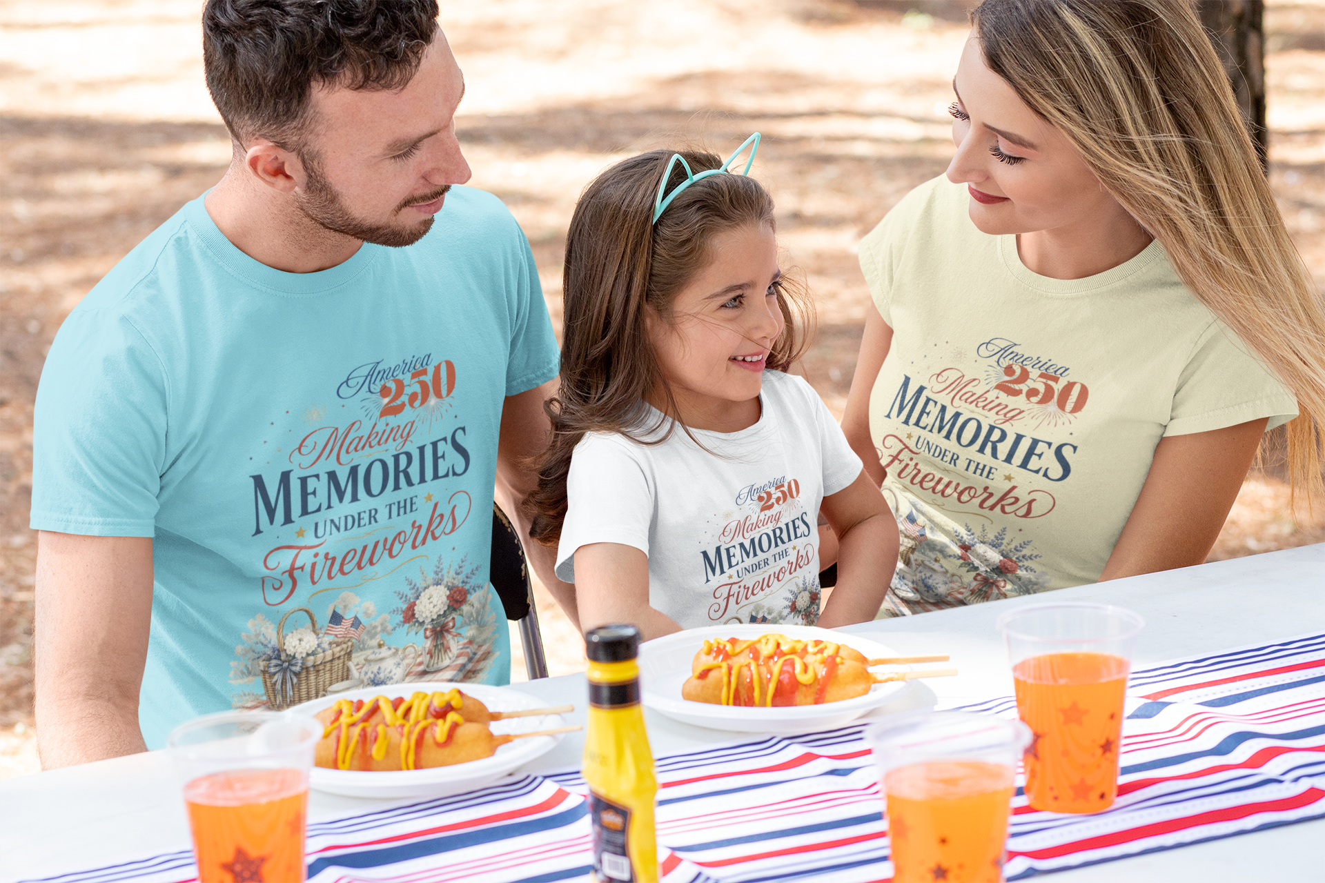America 250 Making Memories Tea Party Picnic Fourth of July Shirt Unisex t-shirt