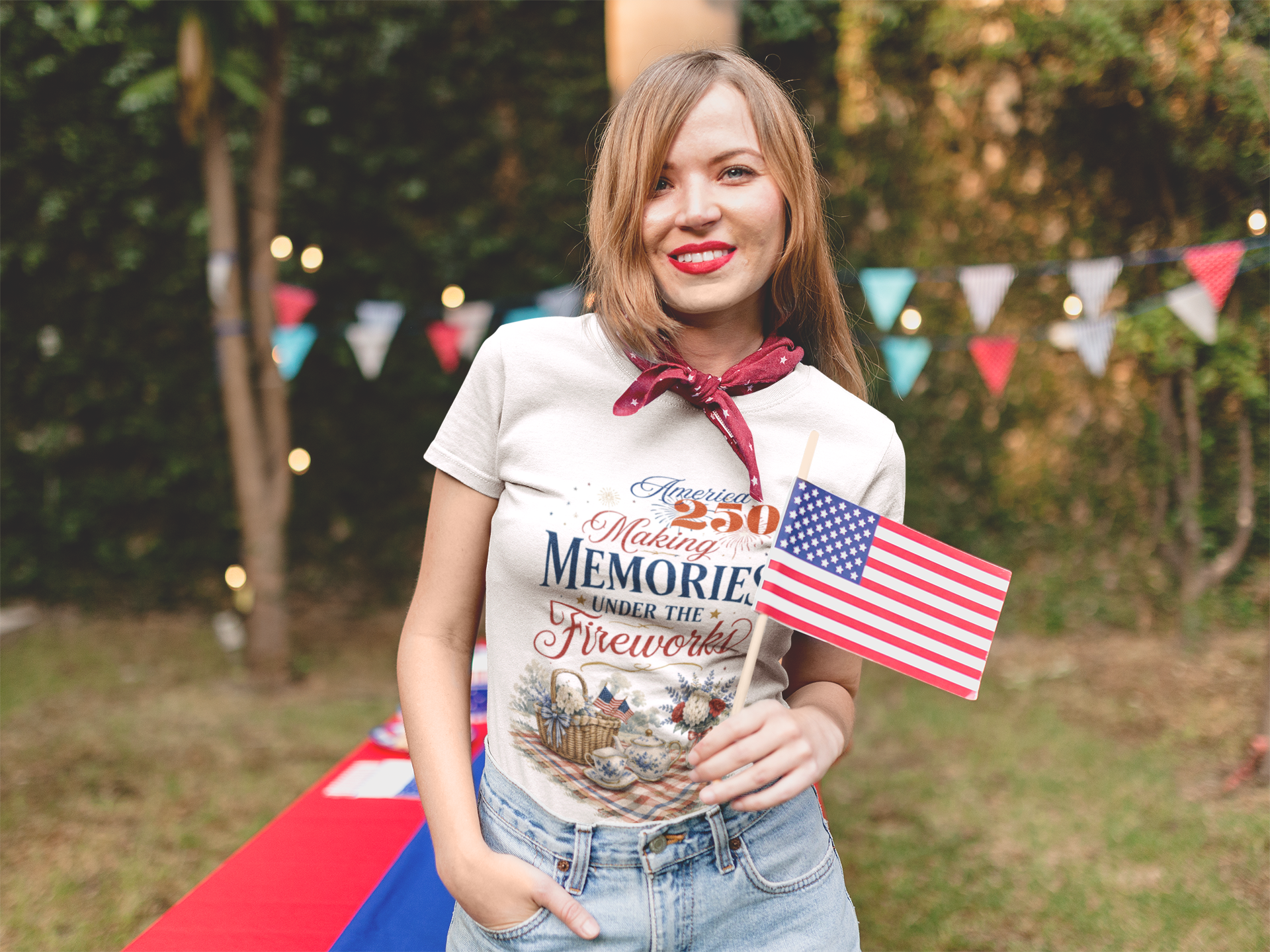 America 250 Making Memories Tea Party Picnic Fourth of July Shirt Unisex t-shirt