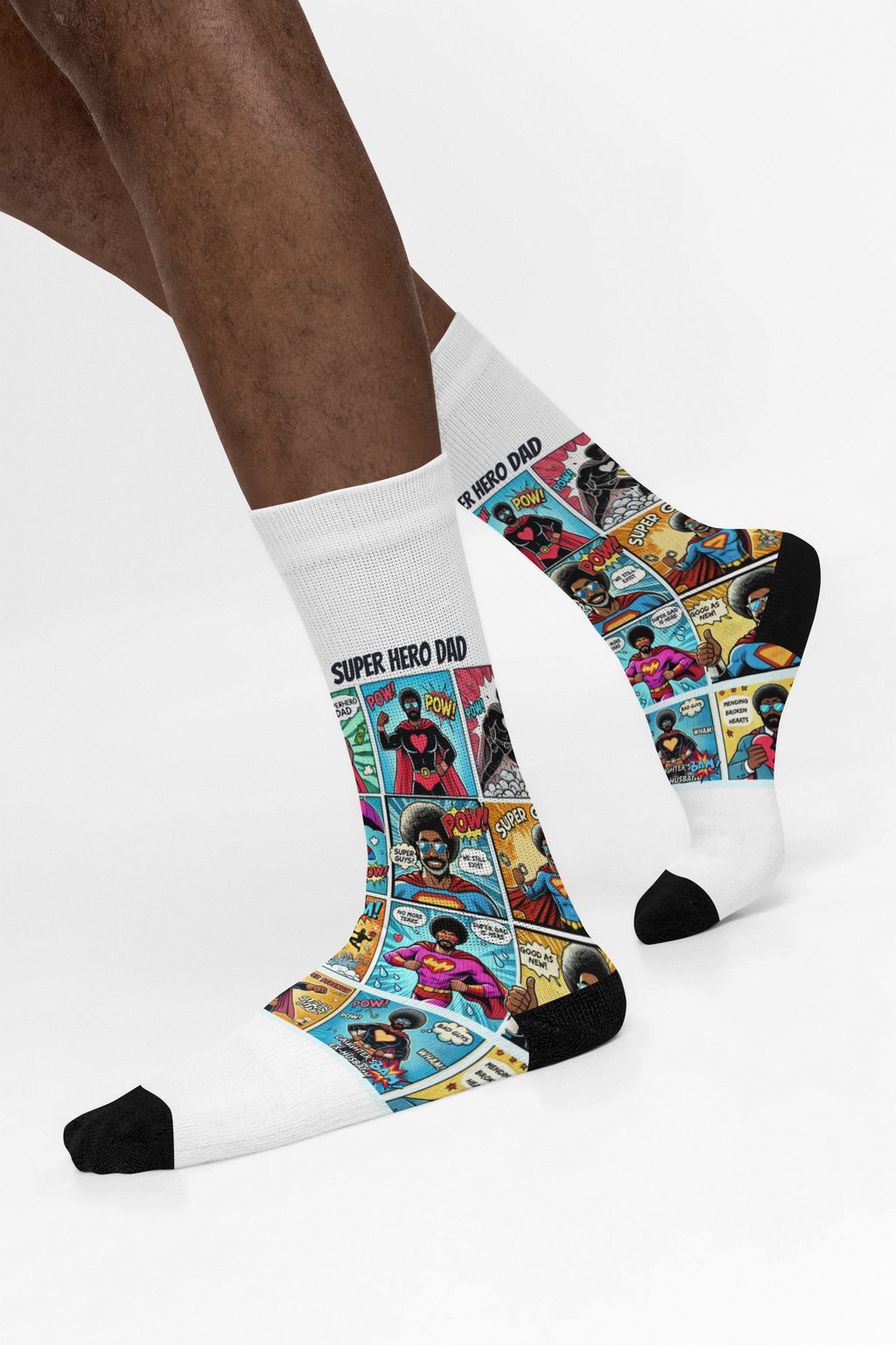 Super Dad Hero Crew socks