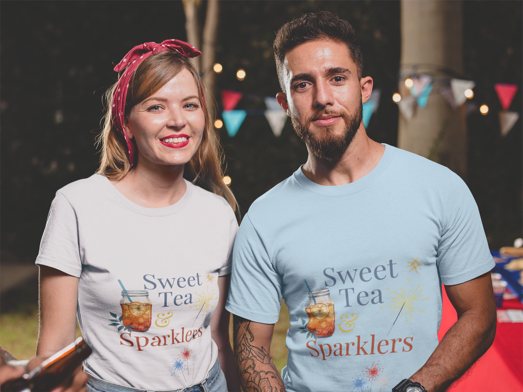 Sweet Tea & Sparklers Fourth of July Tea Lovers Oversized T-Shirt