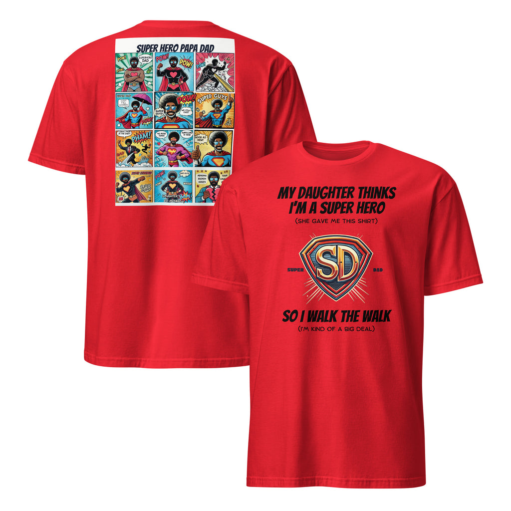Super Hero Dad Comic Book Father's Day Birthday Short-Sleeve T-Shirt